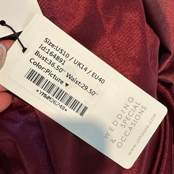 JJ's House A Line Scoop Neck Cocktail Dress Burgundy Size 10 NWT - Picture 7 of 9